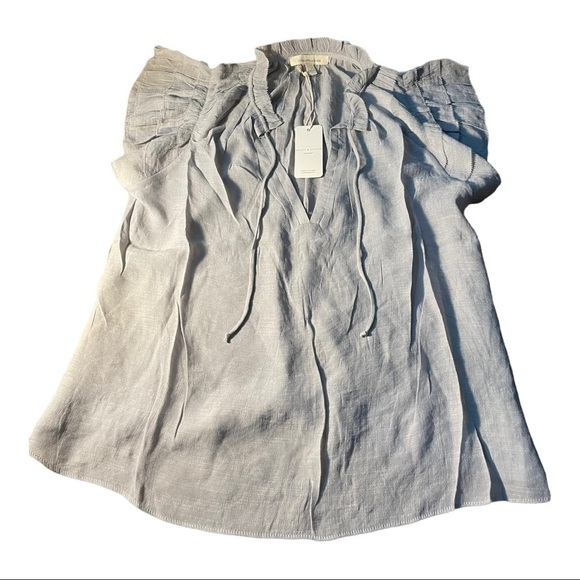 GRADE & Gather blue mist tiered ruffle sleeve blouse - Picture 2 of 15